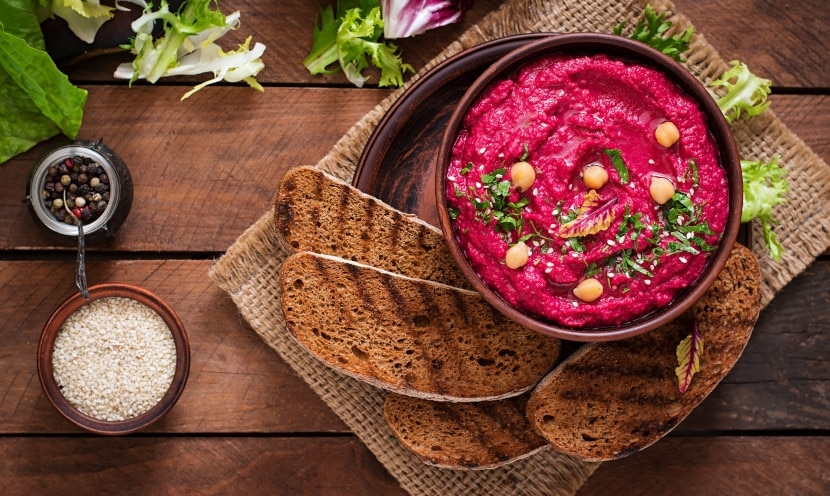 Recette de houmous de betterave aux pois chiches